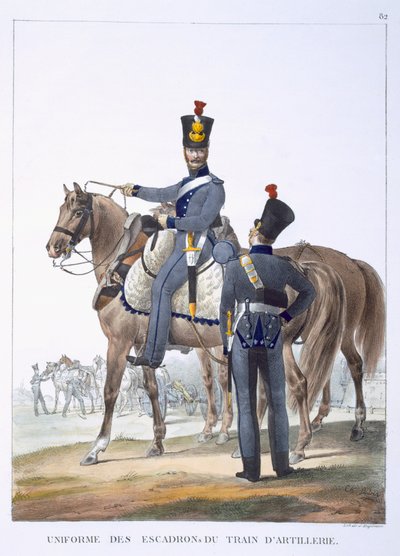 砲兵中隊の制服、1823 作： Charles Aubry